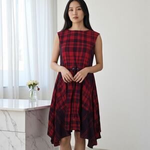 Free People Land Lines Plaid Dress